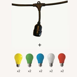 Guirlande guinguette Java E27 - 5m prolongeable - Chromex