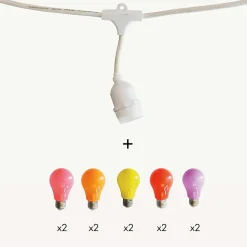 Guirlande guinguette Java E27 - 5m prolongeable - Chromex