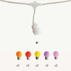 Guirlande guinguette Java E27 - 5m prolongeable - Chromex