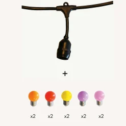 Guirlande guinguette Java E27 - 5m prolongeable - Chromex