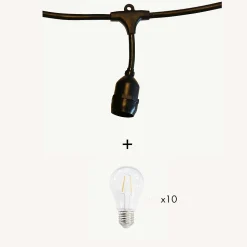 Guirlande guinguette Java E27 - 5m prolongeable - Chromex