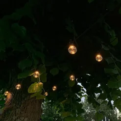 Guirlande Guinguette LED 8M 10pcs 3W IP65 - Câble Noir - Blanc Chaud 2300K - 3500K - SILAMP