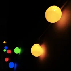 Guirlande Guinguette LED 8M 10pcs 3W IP65 Multicolore - Câble Blanc - SILAMP