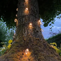 Guirlande Guinguette LED 13M 20pcs 6W IP65 Monocouleur - Câble Noir - Blanc Froid 6000K - 8000K - SILAMP