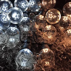 Guirlande Guinguette LED 13M 20pcs 6W IP65 Monocouleur - Câble Noir - Blanc Froid 6000K - 8000K - SILAMP