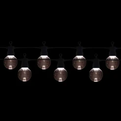 Guirlande Guinguette LED 13M 20pcs 6W IP65 Blanc Chaud - Câble Blanc - SILAMP