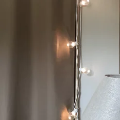 Guirlande Guinguette LED 13M 20pcs 6W IP65 Blanc Chaud - Câble Blanc - SILAMP