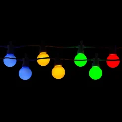 Guirlande Guinguette LED 8M 10pcs 3W IP65 Multicolore - Câble Noir - SILAMP