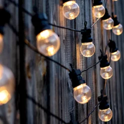 Guirlande Guinguette LED 13M 20pcs 6W IP65 Monocouleur - Câble Noir - Blanc Chaud 2300K - 3500K - SILAMP