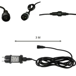 Guirlande Guinguette LED 13M 20pcs 6W IP65 Monocouleur - Câble Noir - Blanc Chaud 2300K - 3500K - SILAMP