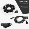 Guirlande Guinguette 10M 20 Bulbes blanc chaud + 3M de câble