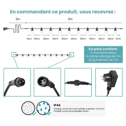 Guirlande Guinguette 6M Blanche Avec Prise