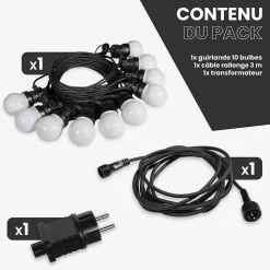 Guirlande Guinguette 10M Blanche Avec Prise