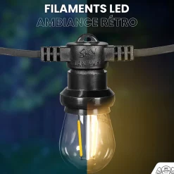Guirlande Guinguette 50M Filament LED 150 Bulbes