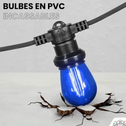 Guirlande Guinguette 100M Filament Multicolore LED 200 Bulbes