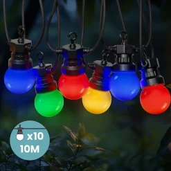 Guirlande Guinguette 10M Multicolore Avec Prise