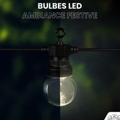 Guirlande Guinguette 10M Transparente Avec Prise