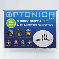 Guirlande Guinguette Noire Suspendue IP44 14,4m pour 15 Ampoules E27