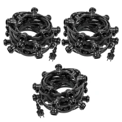 Guirlande Guinguette Noire IP65 30M 90 Douilles pour Ampoules E27