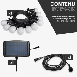 Guirlande Guinguette Solaire 10M Blanc chaud