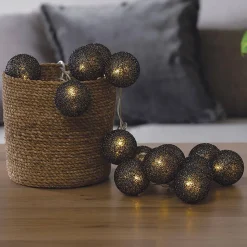 Guirlande LED 20 boules - noir L435 cm - Atmosphera