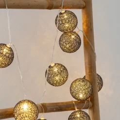 Guirlande LED 20 boules - noir L435 cm - Atmosphera