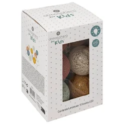 Guirlande LED 10 boules Oya pile L175cm multicolore - Atmosphera