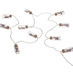 Guirlande LED à pile - 10 fleurs - verre - violet - L165 cm - Atmosphera