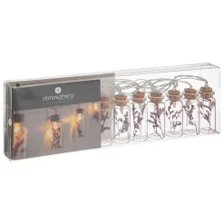 Guirlande LED à pile - 10 fleurs - verre - violet - L165 cm - Atmosphera