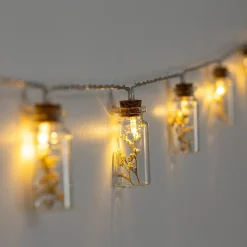 Guirlande LED à pile - 10 fleurs - verre - L165 cm - Atmosphera