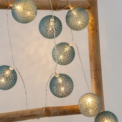 Guirlande led à pile Tara 10 boules lumineuses L165cm- Rose- Atmosphera