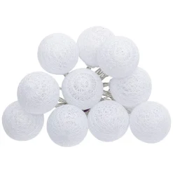 Guirlande led à pile Tara 10 boules lumineuses L165cm- Bleu- Atmosphera