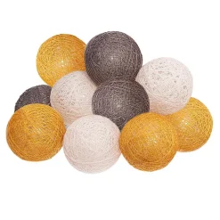 Guirlande LED à piles 10 boules- Gris- Atmosphera