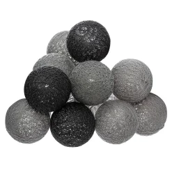 Guirlande LED à piles 10 boules- Gris- Atmosphera