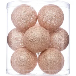 Guirlande LED enfant Glitter - 10 boules - coton et cuivre - rose - L175 - 5 cm - Atmosphera