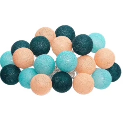 Guirlande Led Secteur 20 Boules Assortiments D 6 Box- Bleu vert marron- Atmosphera