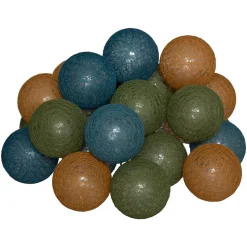 Guirlande Led Secteur 20 Boules Assortiments D 6 Box- Bleu vert marron- Atmosphera