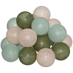 Guirlande Led Secteur 20 Boules Assortiments D 6 Box- Vert rose- Atmosphera