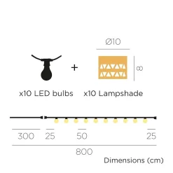 Guirlande Led solaire étanche 10 ampoules - New Garden - Alba