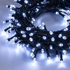 Guirlande LED 220V 18M 180LED IP44, 8 Modes - Blanc Froid - SILAMP