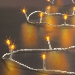 Guirlande lumineuse 500 led 50m avec timer extérieurblanc chaud fil transparent - feeric lights & christmas