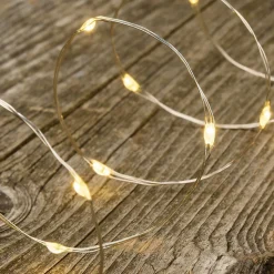 Guirlande lumineuse argentée 200 microleds blanc chaud - Lotti