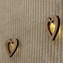 Guirlande lumineuse coeur en bois - Chromex