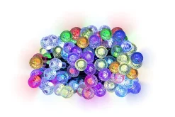 Guirlande lumineuse connectée 100 LED multicolores intérieur et extérieur L.14,90 m - câble noir 6 fonctions décor boule givrée IP44