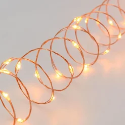 Guirlande lumineuse cuivrée 200 microleds blanc chaud - Lotti