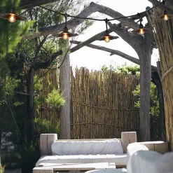 Guirlande lumineuse d'extérieur guinguette musette noir 10 ampoules 6m IP44 E27 220V Corep