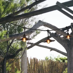 Guirlande lumineuse d'extérieur guinguette musette noir 10 ampoules 6m IP44 E27 220V Corep