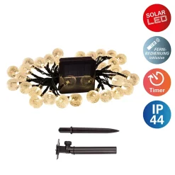 Guirlande lumineuse d'extérieur avec boules décoratives en VERRE, longueur 868 cm, blanc chaud