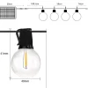 Guirlande Lumineuse Exterieur Solaire, 100FT Guirlandes Lumineuses52 LED Ampoules Blanc Chaud, IP45, Jardin Classe énergétique G