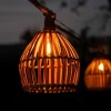 Guirlande lumineuse extérieur à énergie solaire Lucia en bambou et toile de jute IP44 3W L.135 cm